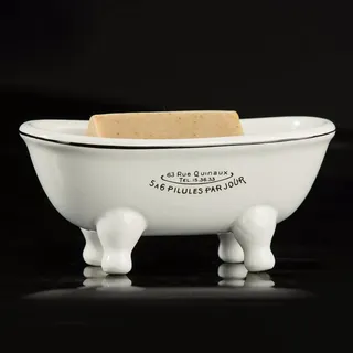 1 Stück Keramik Mini Klauenfuß Badewanne Seifenschale Vintage Decortative Seifenschale (stil02)