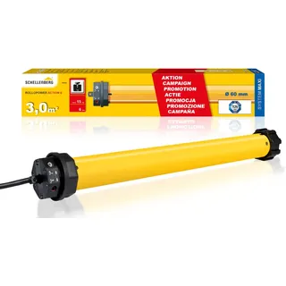 Schellenberg Rohrmotor Maxi Action bis zu 3 m2 Rolladen ganz einfach elektrisch bedienen, passend für 60 mm Stahlrohrwellen, SW 60, Rolladenantrieb