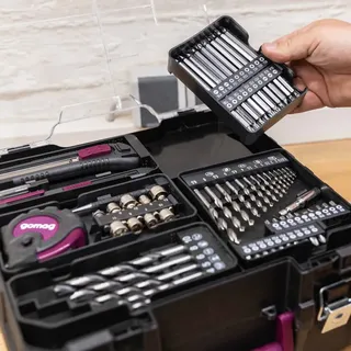 gomag Akku-Schlagbohrschrauber-Set GO-CSK74/2 20 V Mobile Werkstatt 2 Akkus & Ladegerät