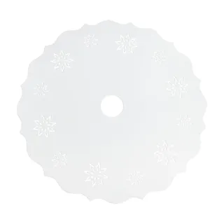 com-four® Weiße Premium Weihnachtsbaumdecke für den Christbaumständer, runde Christbaumdecke für den Weihnachtsbaum, Filzdecke Ø ca. 90 cm