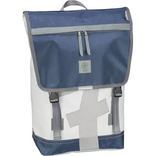 360 Grad Rucksack Landgang blau / weiß