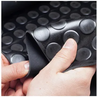 ANRO Gummimatte Noppen Bodenbelag SBR Gummi Antirutschmatte Gummiläufer, Einzelstück, 1-St., Ein Zuschnitt nach Ihrer Auswahl, Noppen/ Scheiben - geprägt schwarz 120 cm x 50 cm x 3 mm
