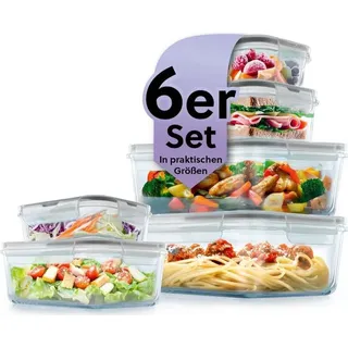 GOURMETmaxx Klick-it Frischhaltedose grau 1,04 l 12-tlg.