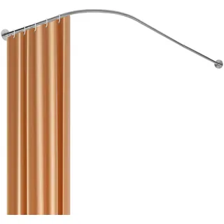 Duschvorhangstange Ohne Bohren, Edelstahl Eck Duschstange L Form, Verstellbare 70-95x105-165cm, Duschvorhang für Badezimmer Badewanne Toiletten (Silber)