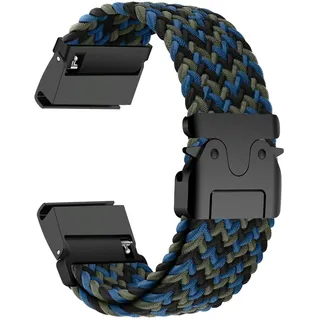 Geflochten Armband Kompatibel mit Garmin Descent MK3 43mm/MK3i 43mm Band, Sport Elastisches Nylon Ersatzarmband mit Verstellbarer Metall Verschluss Armbänder für Garmin Descent MK3 43mm/MK3i 43mm (7)