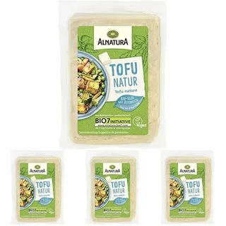 Alnatura Bio Tofu Natur Vegan, 200g (Packung mit 4)