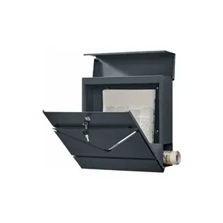 Postkasten modern, Briefkasten mit Zeitungsfach, Sichtfenster