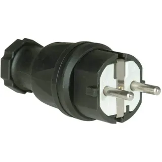 PCE 0521-s Schutzkontaktstecker Gummi IP 44 schwarz