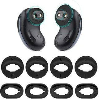 sciuU Ear Wing Tips, [4 Paare] Weiches Silikon-Ohrgel Kompatibel mit Samsung Galaxy Buds Live 2020 Earbuds Kopfhörer, Ersatz rutschfeste Anti-verlorene Ohr Flügelabdeckung, Schwarz