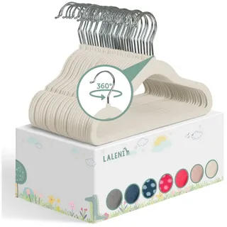 Laleni Kinderkleiderbügel platzsparend, Baby Kleiderbügel samt für Kinderkleidung und Babykl... - Beige