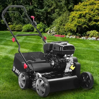 BRAST® Vertikutierer Benzin 4,5kW (6,12PS) | 4-Takt Motor 212ccm | 40-45cm Arbeitsbreite | TÜV geprüft | 50L Fangkorb | viele Modelle für kleine bis sehr große Rasenflächen | BRB-RV-40212s