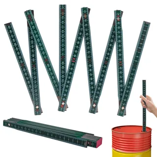 Ennoxwi Öltank-Füllstandsanzeige, 10-fach gefalteter Holz-Tauchstab mit cm/IN-Skala, tragbares Kraftstofftank-Messlineal für Zuhause, Öltank, Boot, landwirtschaftliche Geräte