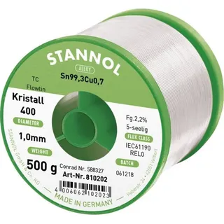 Stannol Flowtin TC Lötzinn, bleifrei Spule Sn99,3Cu0,7 500g 1mm