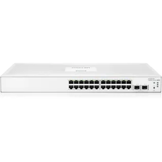 HPE Networking Instant On-Switch-Serie 1830 – Intelligent verwalteter Layer-2-Ethernet-Switch mit 24-Port Gb | 24x 1G | 2X SFP | Lüfterlos | EU-Kabel (JL812A#ABB)