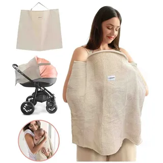 Vulpes Goods Stilltuch, Stillabdeckung, Stillschürze, Für komfortables Stillen, Für unterwegs, Zart und atmungsaktiv, 100%