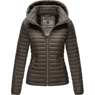 Marikoo Damen Stylische Steppjacke Übergangsjacke mit abnehmbarer Kapuze Löwenbaby