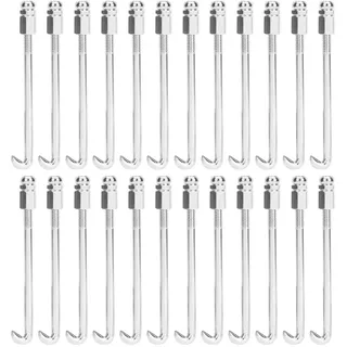 24 Stück Banjo-Haken, Silberfarbenes Metall, Verchromte Teile, Metallmaterial, Leicht zu Ersetzen, Geeignet für Banjo-Ukulele