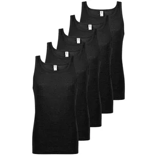 ESGE - Die Wäsche-Macher Unterhemd 5er Pack - Feinripp Jeans (Spar-Set, 5-St) Unterhemd / Tanktop - Baumwolle - Strapazierfähig schwarz 5