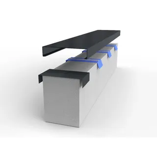 Alu-Mauerabdeckung Komplettsystem - Abdeckung 2,0 m inkl. 3x Schnapphalter und 1x Stoßblech - Größe: S, Farbe: Anthrazit RAL 7016