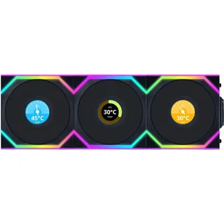 Lian Li UNI FAN SL Wireless LCD Lüfter, ARGB, PWM, 3er-Pack inkl. Controller - 120 mm,