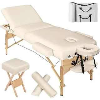 Tectake tectake® Massageliege-Set, Breite 70 cm, Polsterung 10 cm, mit Holzgestell, 218 x 102 x 90 cm