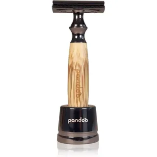 Pandoo Bamboo Safety Razor Rasierer + Ersatzbürstenköpfe 10 ks Thick Handle 1 St.