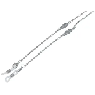 Wunderschöne Glieder-Brillenkette VERONA mit Feder-Details in Silber