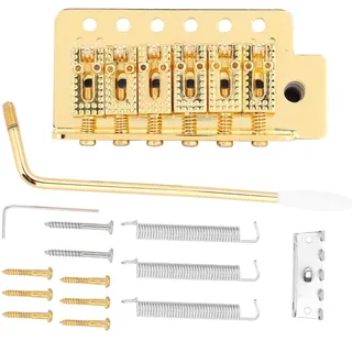 Tremolo Bridge, Tremolo System mit einfach verriegelbarem Vibrato Bridge Saitenhalter für ST-Gitarre(Gold)
