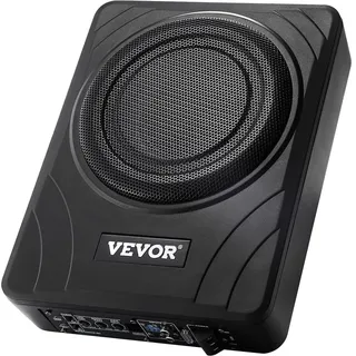 Vevor Untersitz Auto Subwoofer 300 W schlanker Auto Subwoofer mit Stromversorgung, Subsystem mit eingebautem Verstärker, Hoch-/Niedrigpegel-Eingang und Lautstärkeregler für SUVs Lkws Wohnmobile