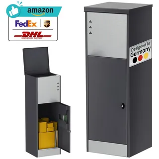 Ondis24 XL Paketbox Briefkasten m. Gasdruckfedern & Edelstahlfront