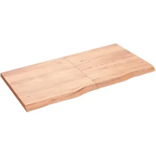 vidaXL Waschtischplatte Hellbraun 120x60x(2-4) cm Massivholz Behandelt