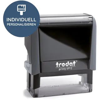 Trodat – Printy 4912 GRAU Custom Stempel mit Wunschtext personalisieren – selbstfärbender Stempel als Namensstempel, Adressstempel, Firmenstempel & Co zu verwenden (47 x 18 mm | 5 Zeilen | Grau)