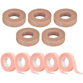 10 Rollen Micropore Tape 1.25cm X 9.14m, Nose Tape, 3m Micropore Tape, Medizinisches Klebeband, Atmungsaktiv&Flexibles Verband, Mikroporen Band, Atmungsaktives Nasentape, Wimpern Tape (Hautfarbe+Rosa)