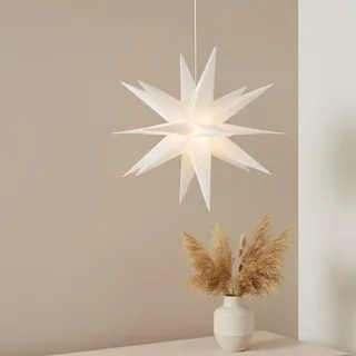 Lumineo LED Leucht-Stern warm weiß 60x60 cm, Indoor Outdoor Ø 60cm H.60cm weiss/warmes weiss