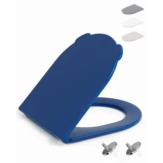 HySail Toilettendeckel mit Absenkautomatik, Benutzerfreundlichem Hygienischem Griff, Schnellverschluss, Umweltfreundlich, Farbecht, in Verschiedenen Farben Erhältlich (Blau, D-Form)