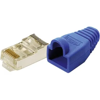 Logilink MP0014 RJ45-Steckverbinder CAT 5e, geschirmt MP0014 Stecker, gerade Pole: 8P8C Blau 100St.