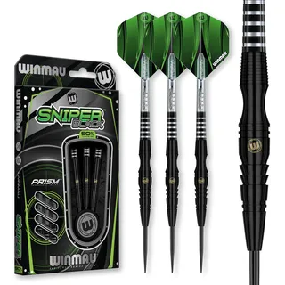 WINMAU Sniper Black 24 Gramm Professionelles Wolfram-Dart-Set mit Flights und Schäften (Shafts)