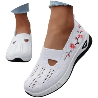 Generisch Orthopädische Schuhe Damen, Walkingschuhe Sommerschuhe Sommer Weite H Damenschuhe Gesundheitsschuhe Breite Füße Leicht Barfußschuhe Barfussschuhe Atmungsaktive Elegant Und Bequem Laufschuhe - 42 EU