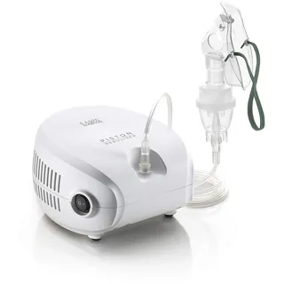 Laica NE2014 Kolbenvorrichtung für Aerosoltherapie, Maße: 10,5 x 16,5 x 16,5 cm, Gewicht 1,36 kg, 5 Filter, Weiß