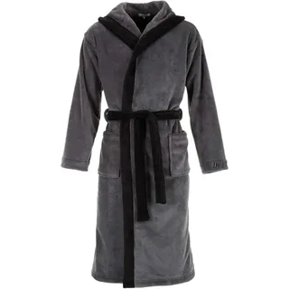 Di Ficchiano Herren Bademantel Monza mit Kapuze I Morgenmantel flauschig I Nachtwäsche aus edler Mikrofaser I Kimono mit Farb- & Größenauswahl S - 5XL I Bath-Robe Öko-Tex Standard 100 - 4XL