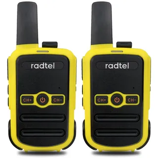 Radtel RT12 Wiederaufladbare Walkie Talkies für Erwachsene Long Range Handheld License Free PMR 446 Funkgerät 16CH Freisprecheinrichtung VOX für Camping Wandern (Gelb)