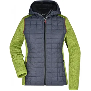 James & Nicholson Strickfleecejacke Kiwi-Melange/Anthracite-Melange XL