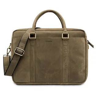 LEABAGS Messenger Bag, Istanbul Vintage Echtleder Umhängetasche Herren & Damen,16 Zoll Leder Laptoptasche DIN A4 für Studium Uni Büro Arbeit Schultertasche Messenger Bag Umhängetasche mit Schultergurt