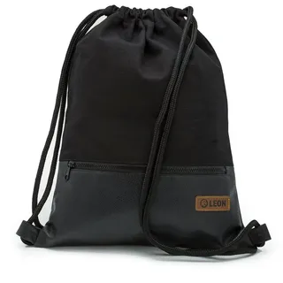 By Bers Turnbeutel Leon By Bers Turnbeutel Beutelrucksack Freizeitrucksack (Tagesrucksack Turnbeutel Beutelrucksack Freizeitrucksack für Strand Sport Festival Freizeit Alltag Einkauf aus Baumwolle Innentasche Schlüsselband), robuste hochwertige Baumwolle, perfekte Verarbeitung schwarz