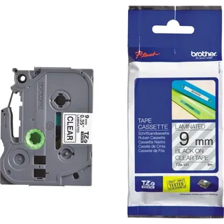 Brother TZe-121 laminiert schwarz auf transparent 0,9cm x 8m