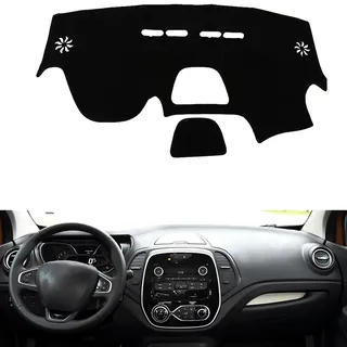 FALMDCQ Kompatibel für Renault Captur 2014-2019, Auto-Armaturenbrett-Abdeckung Polster, vermeidet Licht, Matte, Instrumententafel, Anti-UV-Teppichschutz, Zubehör,LHD