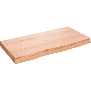 vidaXL Waschtischplatte Hellbraun 80x40x(2-6) cm Massivholz Behandelt