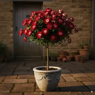 Stammrosen - 120 cm - Geeignet für Töpfe und Freiland - Ideal für Balkon, Terrasse, Kleiner Garten (Osiria)