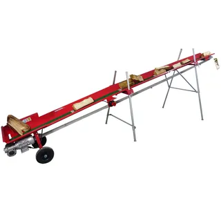 Förderband 400V für Brennholz und andere Materialien 5 Meter Länge und 1,95 Meter Abwurfhöhe Gurtförderer