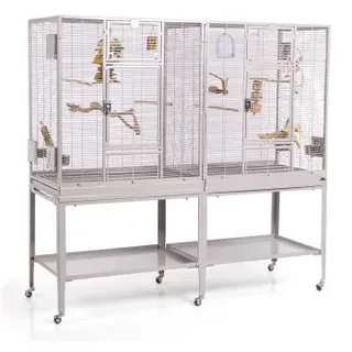 Montana Vogelkäfig Madeira Double 165 x 56 x 158 cm hellgrau
